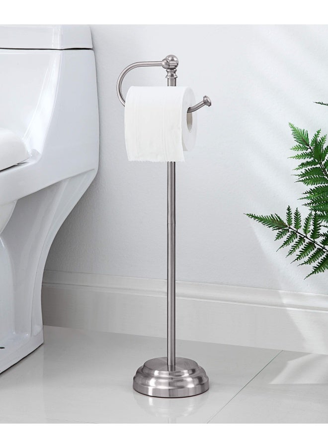 SunnyPoint Classic Bathroom Free Standing Toilet Tissue Paper Roll Holder Stand - Image 2
