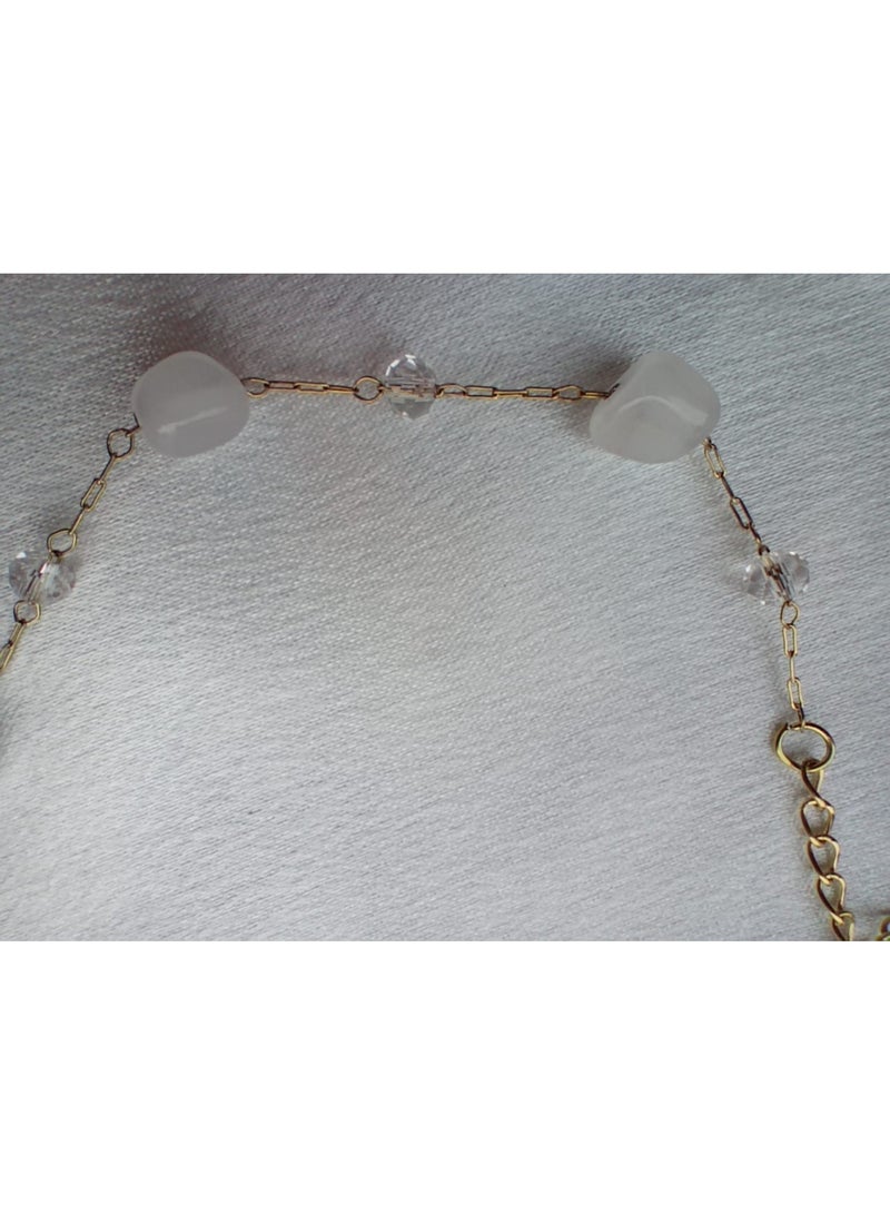 Handmade Elegant White Bead Gold Anklet for Women - Image 4