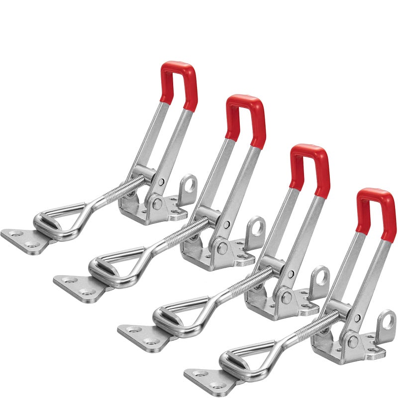 Accessbuy Toggle Latch Clamp 4002 Style550Lbs Holding CapacityToggle Latches with LockHoleAdjustable Heavy Duty Medium Latch for Smoker lidToolBox Cases and More 57inch