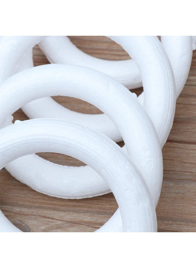 klarako 10pcs Craft Foam Wreath Polystyrene Foam Ring for DIY Christmas Art Craft Kids Art Class Floral Projects Wedding Home Decoration 10X1.5cm  - Image 2