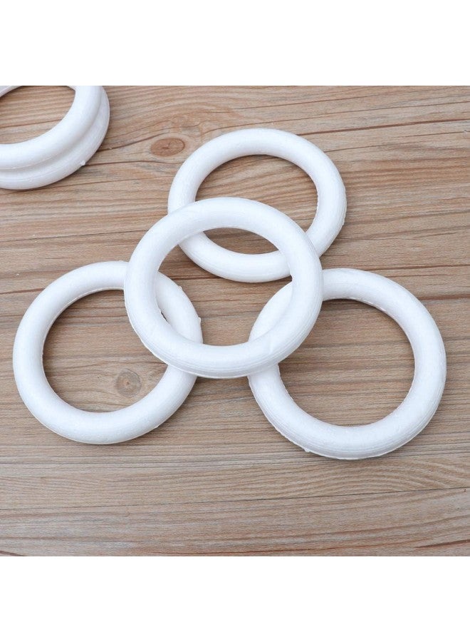 klarako 10pcs Craft Foam Wreath Polystyrene Foam Ring for DIY Christmas Art Craft Kids Art Class Floral Projects Wedding Home Decoration 10X1.5cm  - Image 3