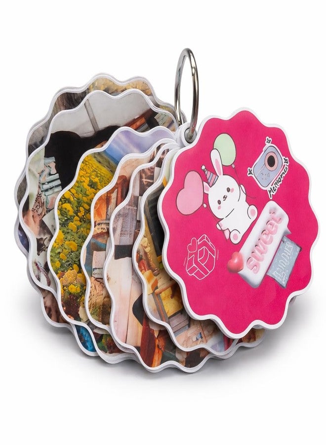 GLOBEADO Customise your Mini Photo Album with Ring, 3x3 Inch, 10 Pieces, Personalise with your favorite phots, pets, destinations, Gift for Couples, Friends and Family - Image 1
