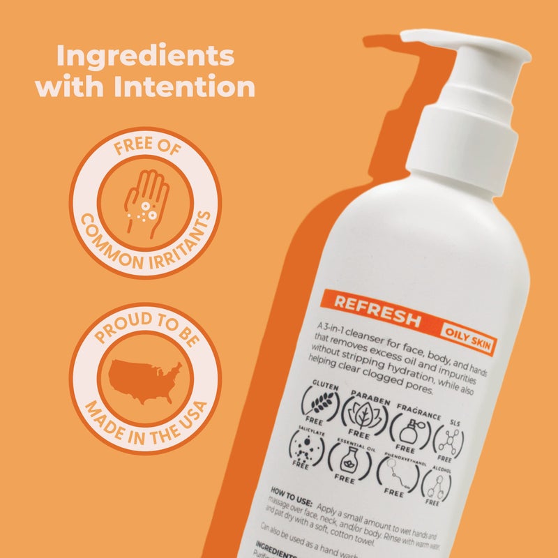 Cleure Face and Body Cleanser - Hypoallergenic, Fragrance-Free Body Wash for Sensitive Skin & Eczema - Paraben & Sulfate Free, PH Balanced Body Soap (12 oz, Pack of 1) - Image 3