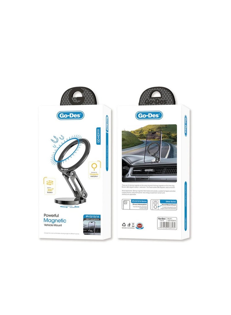 Go Des 360 Degree Rotating Magnetic Stand Car Phone Holder