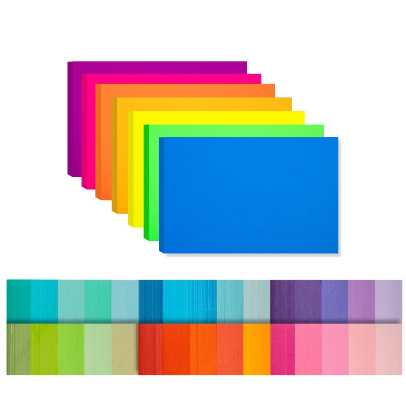 MAGECUBIKU Index Cards 301-Count 3x5 Inch,178GSM Heavyweight Set of 7 Fluorescent Colors Paper Multicolor Study Cards - Image 1