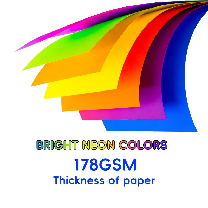 MAGECUBIKU Index Cards 301-Count 3x5 Inch,178GSM Heavyweight Set of 7 Fluorescent Colors Paper Multicolor Study Cards - Image 3