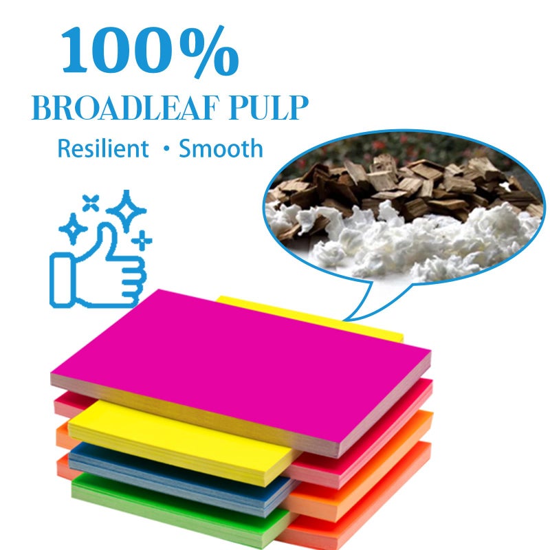 MAGECUBIKU Index Cards 301-Count 3x5 Inch,178GSM Heavyweight Set of 7 Fluorescent Colors Paper Multicolor Study Cards - Image 5