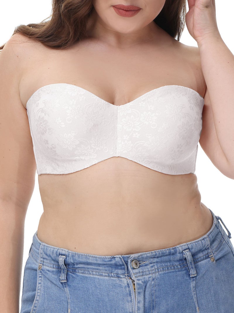 Women Strapless Bra Plus Size Invisible Convertible Bandeau Bras - Image 1