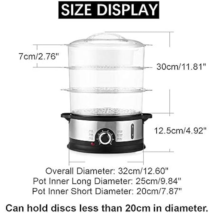 جهاز طهي بالبخار الكهربائي للطعام سعة 9 لترات بقوة 800 واط و3 طبقات، جهاز طهي بالبخار للطعام المنزلي، جهاز طهي الأسماك، وعاء طبخ الخضار، أدوات الطهي - Image 2