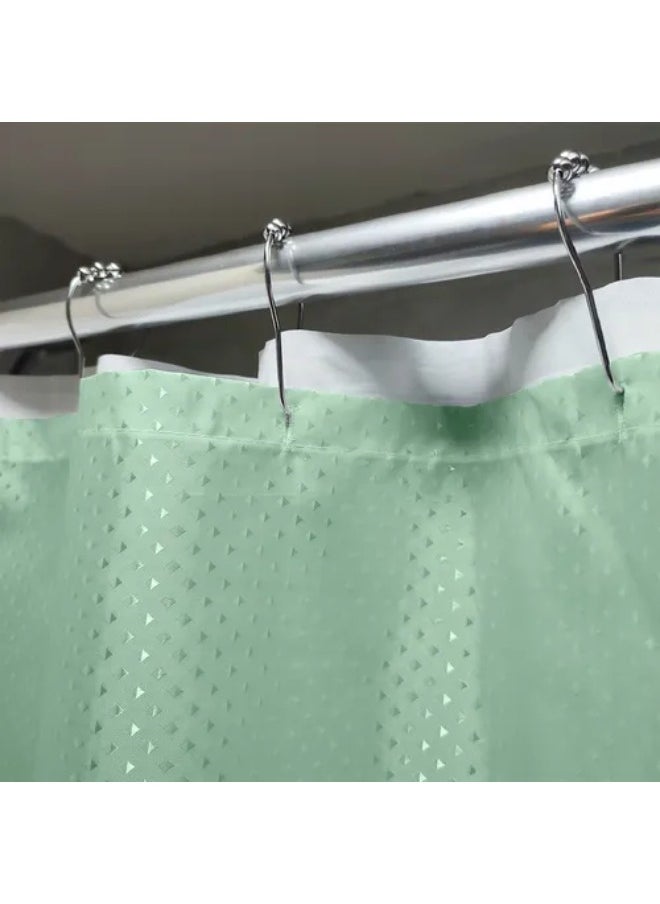 Generic Shower Curtain 180x180cm, Polyester, Waterproof, Plaid (Green)  - Image 3