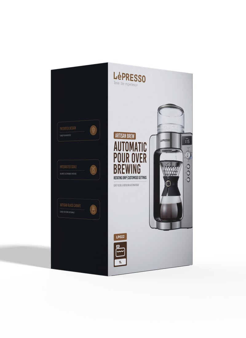 LePRESSO - Artisan Brew Coffee Maker / Automatic Pour Over Brewing / Rotating Drip /Automatic Descaling Coffee Machine / Golden Cup Standard / Integrated Scale / 650ML Artisan Glass Carafe - Black - Image 1