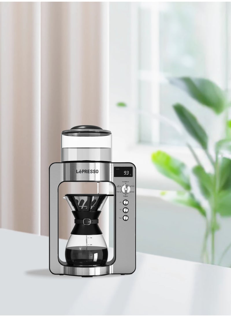 LePRESSO - Artisan Brew Coffee Maker / Automatic Pour Over Brewing / Rotating Drip /Automatic Descaling Coffee Machine / Golden Cup Standard / Integrated Scale / 650ML Artisan Glass Carafe - Black - Image 1