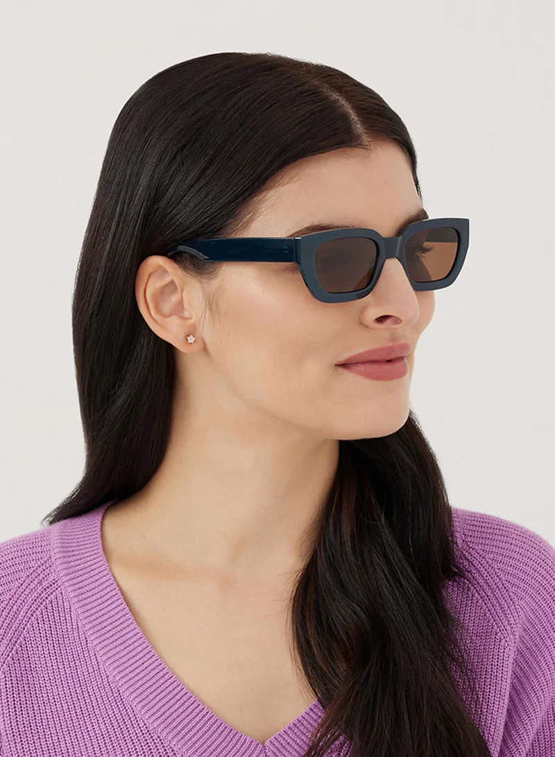 بلاك أوت Indaco,Women Sunglasses, Square Sunglasses, UV Protection: UV400 (Blue,Brown)
