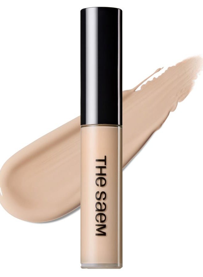 THESAEM THE SAEM Cover Perfection Tip Concealer, Liquid Multi-Use Concealer, Full Coverage Makeup for Acne Dark Spots Dark Circles Hyperpigmentation and Blemishes, 0.2 fl.oz. (#1.75 Middle Beige) - Image 1