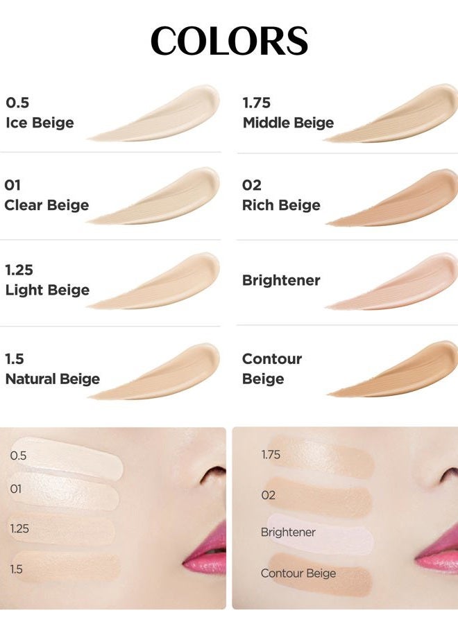 THESAEM THE SAEM Cover Perfection Tip Concealer, Liquid Multi-Use Concealer, Full Coverage Makeup for Acne Dark Spots Dark Circles Hyperpigmentation and Blemishes, 0.2 fl.oz. (#1.75 Middle Beige) - Image 3