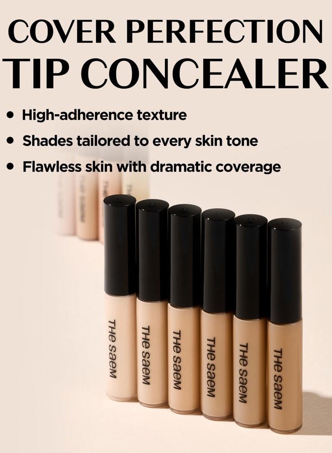 THESAEM THE SAEM Cover Perfection Tip Concealer, Liquid Multi-Use Concealer, Full Coverage Makeup for Acne Dark Spots Dark Circles Hyperpigmentation and Blemishes, 0.2 fl.oz. (#1.75 Middle Beige) - Image 2