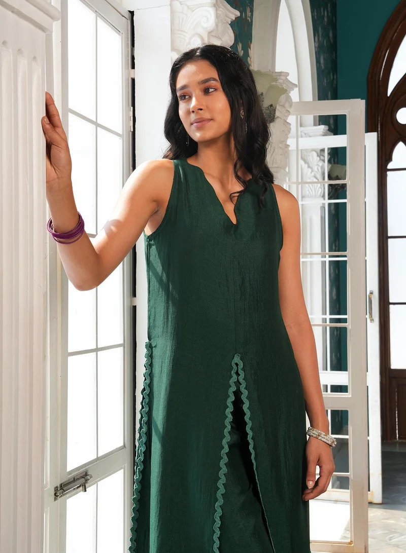 QISSA Women's Emerald Green Noir Ensemble Kurta Set