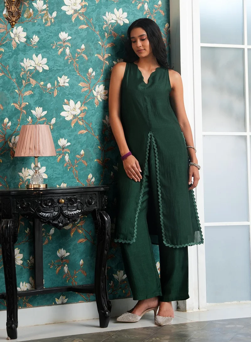 Qissa  Women's Emerald Green Noir Ensemble Kurta Set for Women | Best Price UAE