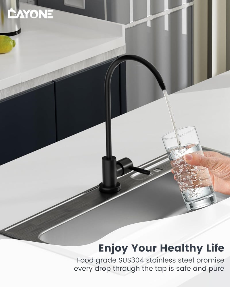 DAYONE Drinking Water Faucet for Kitchen Sink Matte Black, Kitchen Water Filter Faucet 304 Stainless Steel, for Reverse Osmosis or Water Filtration System, Kitchen Mixer Tap - Image 3