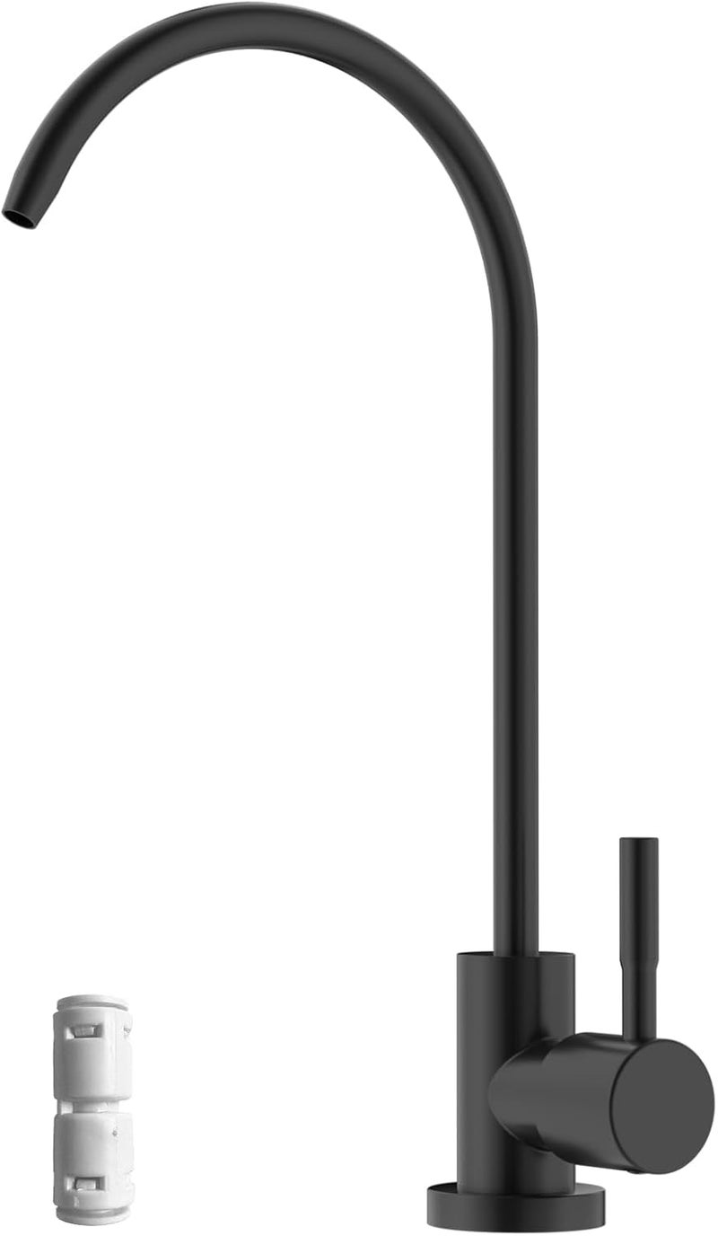 DAYONE Drinking Water Faucet for Kitchen Sink Matte Black, Kitchen Water Filter Faucet 304 Stainless Steel, for Reverse Osmosis or Water Filtration System, Kitchen Mixer Tap - Image 1