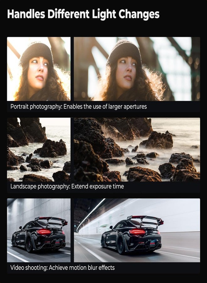 K&F Concept 43mm Variable ND2-400 Filter, 1-9 f-stops ND Lens Filters 28-Layer Coating Waterproof ND2 to ND400 Filter Adjustable Neutral Density (Nano-X Series) - Image 3