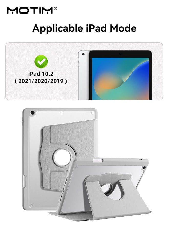 Motim Rotating Case for iPad 9/8/7 (10.2 Inch, 2021/2020/2019 Model), 720 ° Rotating Clear Hard Back Cover Flexible Back Cover, Built-in Pencil Holder, Magnetic Closure Auto Wake/Sleep Function - Image 3