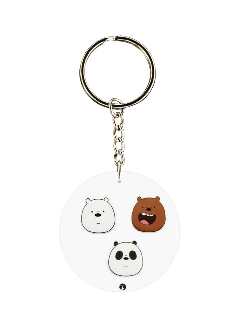Bear Printed Double Sided Keychain