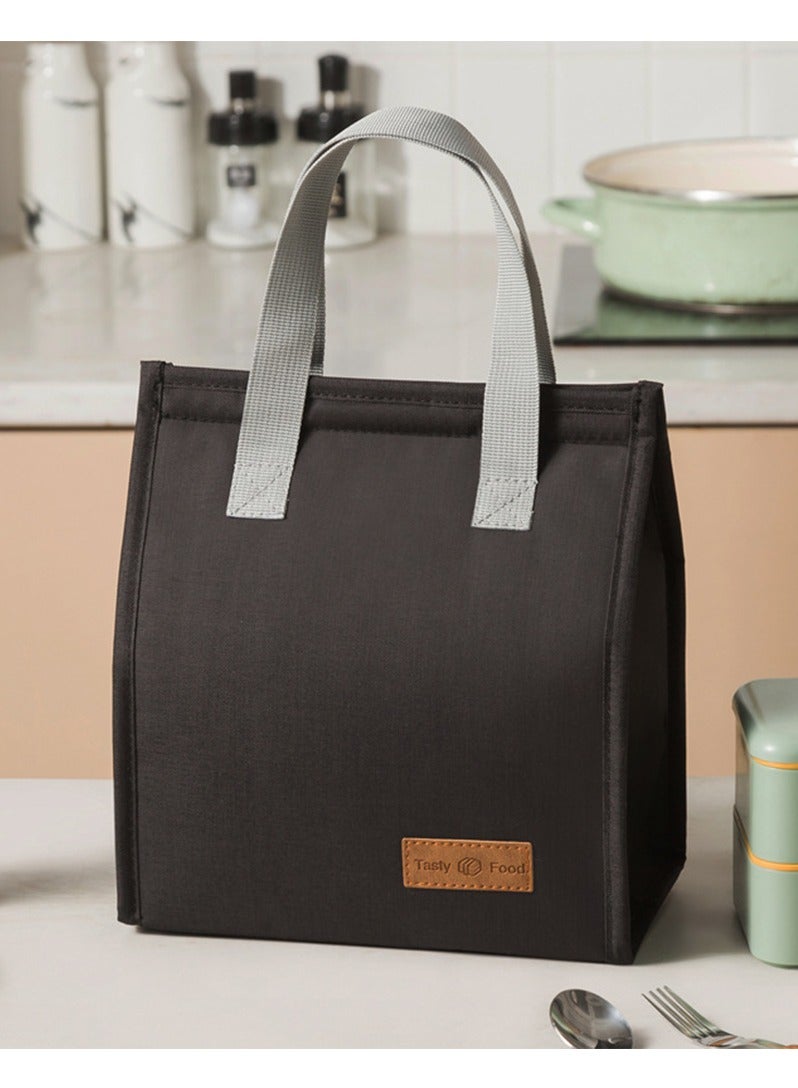 Lunch Bag, Insulated Lunch Bag for Women Men Kids, Reusable Insulated Lunch Bag, Leakproof Simple Bento Lunch Tote, Lunch Bag Insulated, for Office, Work, School, Picnic or Travel (Black) - Image 1