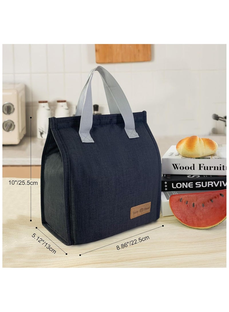 Lunch Bag, Insulated Lunch Bag for Women Men Kids, Reusable Insulated Lunch Bag, Leakproof Simple Bento Lunch Tote, Lunch Bag Insulated, for Office, Work, School, Picnic or Travel (Black) - Image 2