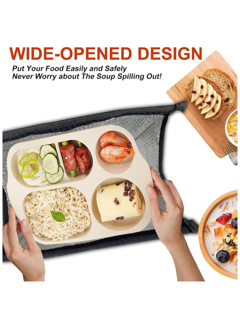 Lunch Bag, Insulated Lunch Bag for Women Men Kids, Reusable Insulated Lunch Bag, Leakproof Simple Bento Lunch Tote, Lunch Bag Insulated, for Office, Work, School, Picnic or Travel (Black) - Image 5