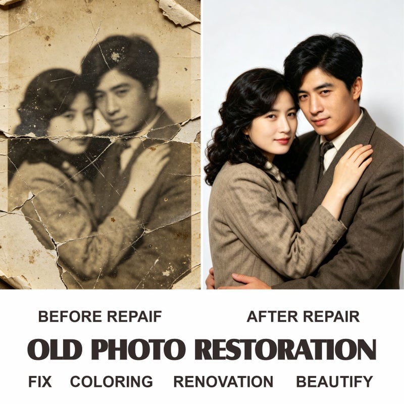 Professional Photo Restoration Repair Service For Old Pictures Frameless Gift 1pcs - Image 4