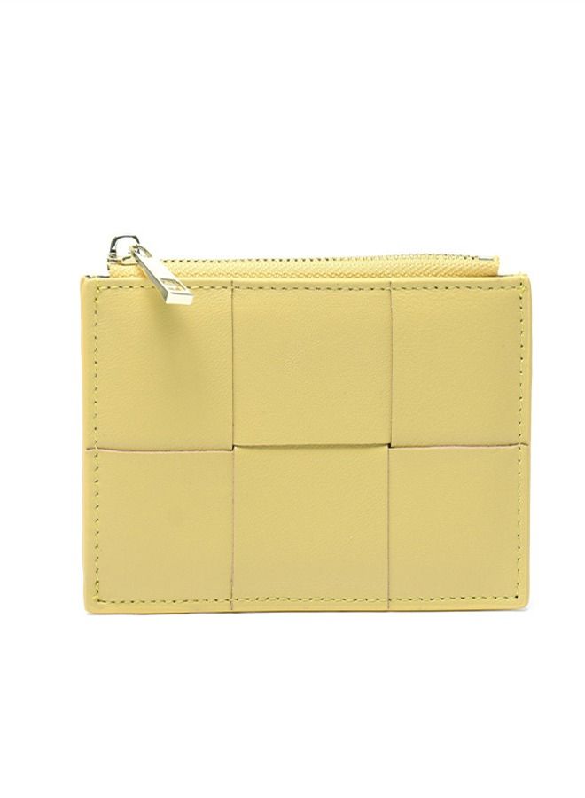 Loquat Leather Hand-Woven Wallet Yellow  - Image 1