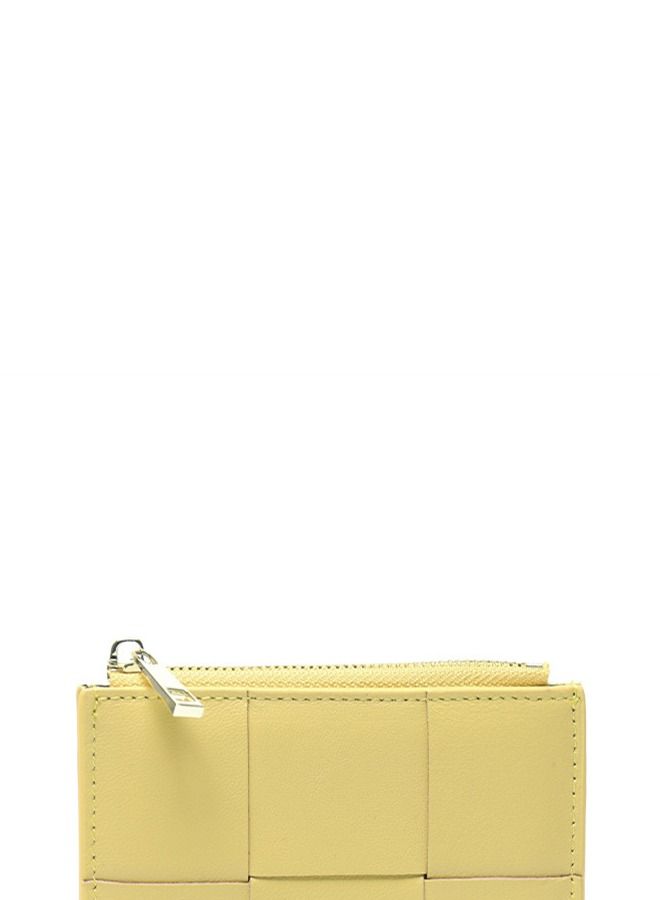 Loquat Leather Hand-Woven Wallet Yellow  - Image 2