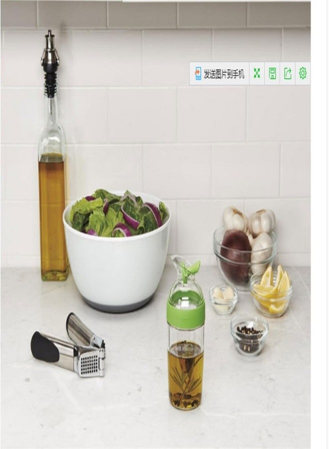 hobbyme Salad Dressing Mixer, Used To Hold Sauces, Leak Proof, Salad Seasoning Pot with Scale, Green Kitchen Seasoning Pot, Storage of Various Sauces, Salad, Tomato Sauce, Green, 8.5oz - Image 3