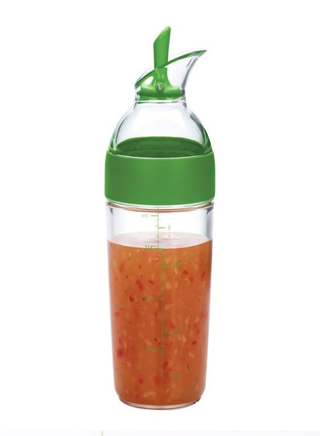 hobbyme Salad Dressing Mixer, Used To Hold Sauces, Leak Proof, Salad Seasoning Pot with Scale, Green Kitchen Seasoning Pot, Storage of Various Sauces, Salad, Tomato Sauce, Green, 8.5oz - Image 2