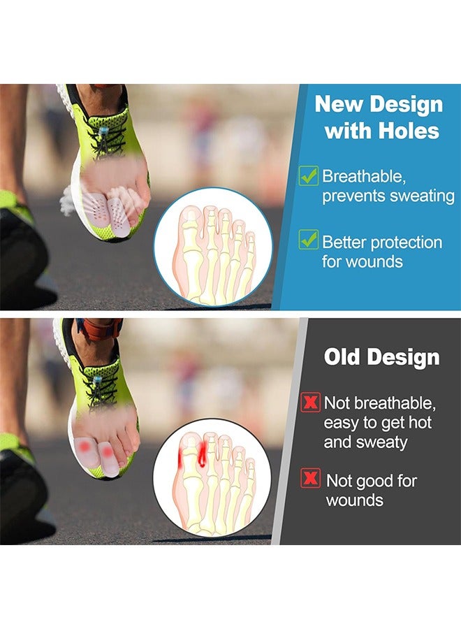 اتش واي 12 قطعة 3 أحجام أكمام إصبع القدم المصنوعة من السيليكون ، أغطية إصبع القدم مع ثقوب ، أغطية إصبع القدم القابلة لإعادة الاستخدام للنساء والرجال لأصابع القدم المطرقية ، واقيات أصابع القدم للقدمين ، أظافر القدم المفقودة أو الناشبة (أبيض) - Image 3