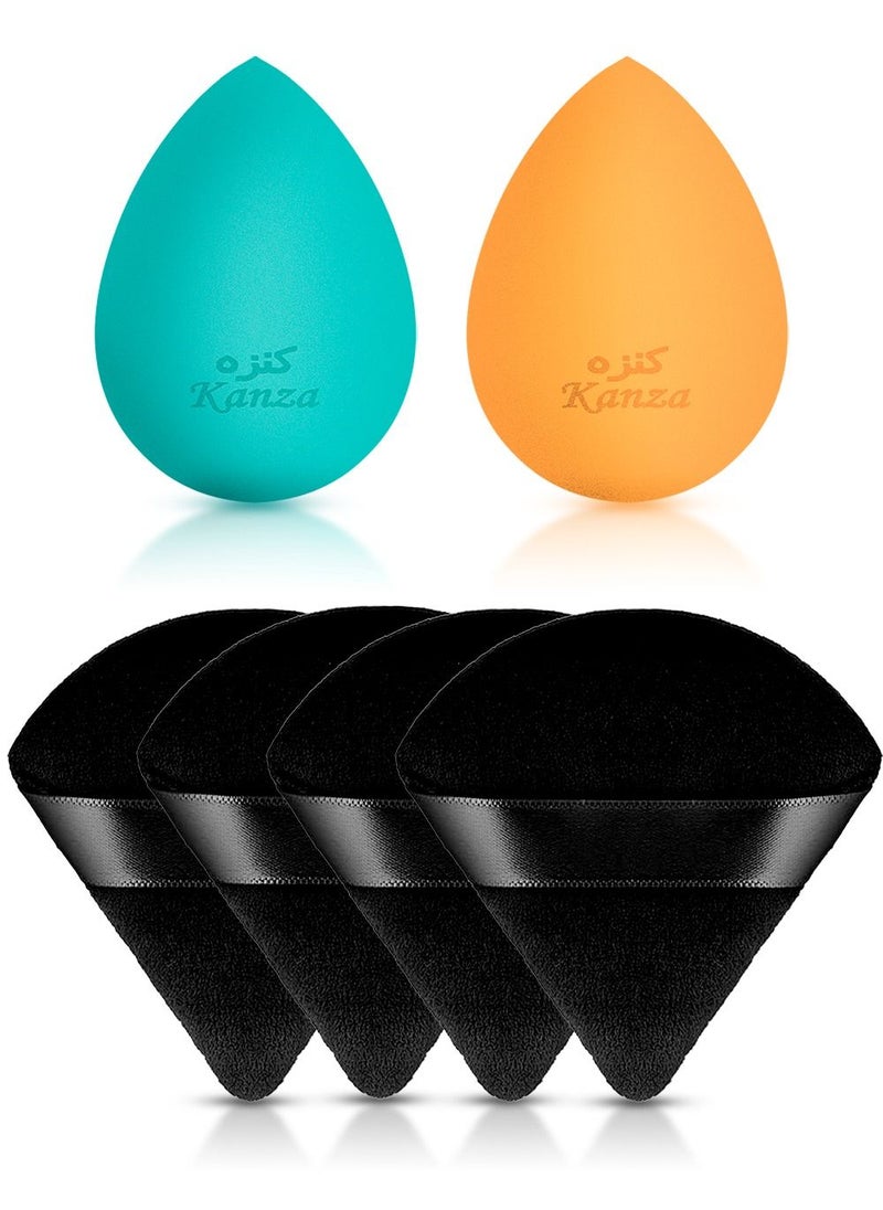 6 Pcs Makeup Sponge Oval and Triangle Shape Makeup Powder Puff Beauty Blender Sponge Foundation Blending Sponge Ideal Makeup Highlighters Powder Cream or Liquid Applicator Professional Makeup Tool Kit - pzsku/Z6B29535A8E922A8F85DCZ/45/_/1685433573/b6b0eea5-dd62-4198-a03b-0c15a64428bb