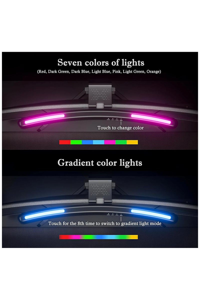 الروهيت مصباح شاشة كمبيوتر منحني مع وضع RGB، مصباح شاشة الكمبيوتر وتحكم باللمس إضاءة الشاشة، إضاءة شاشة آر جي بي قابل للتعديل للألعاب، إضاءة ألعاب الحاسوب عبر USB باللون الأسود - Image 4