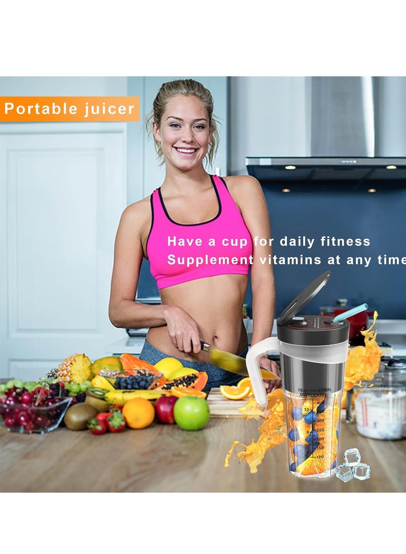 Hihonor 470ML Wireless Portable Personal Blender,Portable Blender,USB Rechargeable Juicer Cup,Waterproof Fruit Mixing Machine for Office Gym Outdoor & Home - Image 2