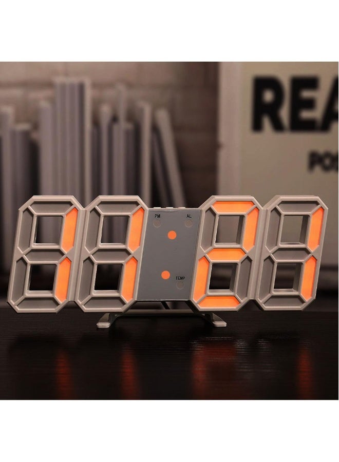 ساعة ذكية 3D ساعة رقمية من LED منبه إلكتروني ساعة معلقة على الحائط للغرفة ساعة لقياس درجة الحرارة الداخلية - Image 1