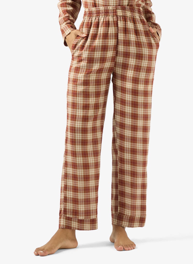 Ginger Cotton Plaid Relaxed Fit Shirt & Pyjama Set - Image 4