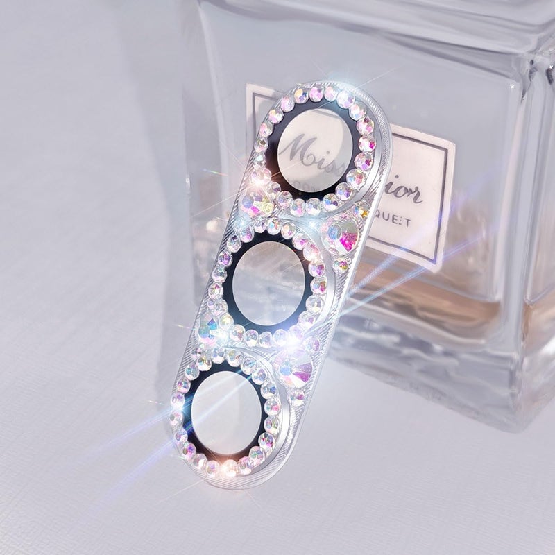 Cavdycidy Bling Diamond Camera Lens Protector Compatible with Samsung Galaxy S25 Ultra, Metal Glitter Gem Camera Coverï¼Œ9H Tempered Glass lens full Screen Sparkle Rhinestone Protector - Image 1