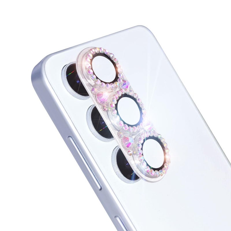 Cavdycidy Bling Diamond Camera Lens Protector Compatible with Samsung Galaxy S25 Ultra, Metal Glitter Gem Camera Coverï¼Œ9H Tempered Glass lens full Screen Sparkle Rhinestone Protector - Image 2