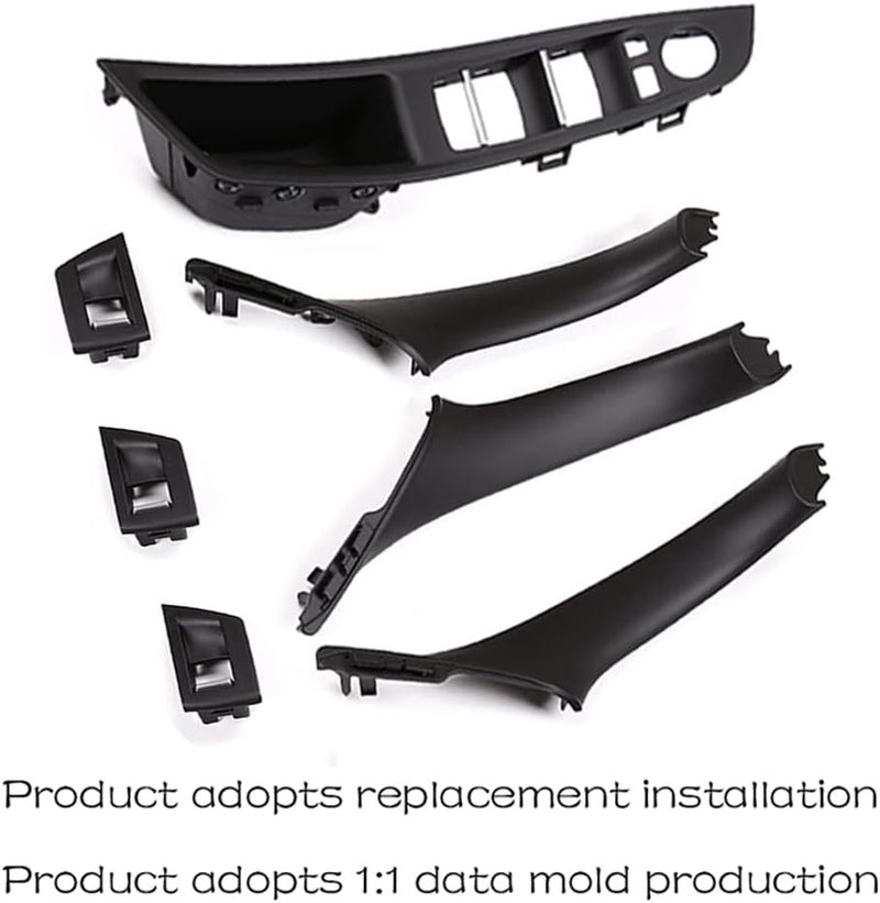 CHUANGHUI Car Door Handle Cover for BMW 5 Series F10 2011-2016 Interior Door Handles Replace Trim Cover 520i 528i 530i 535d 535i 550i (Black) - Image 5
