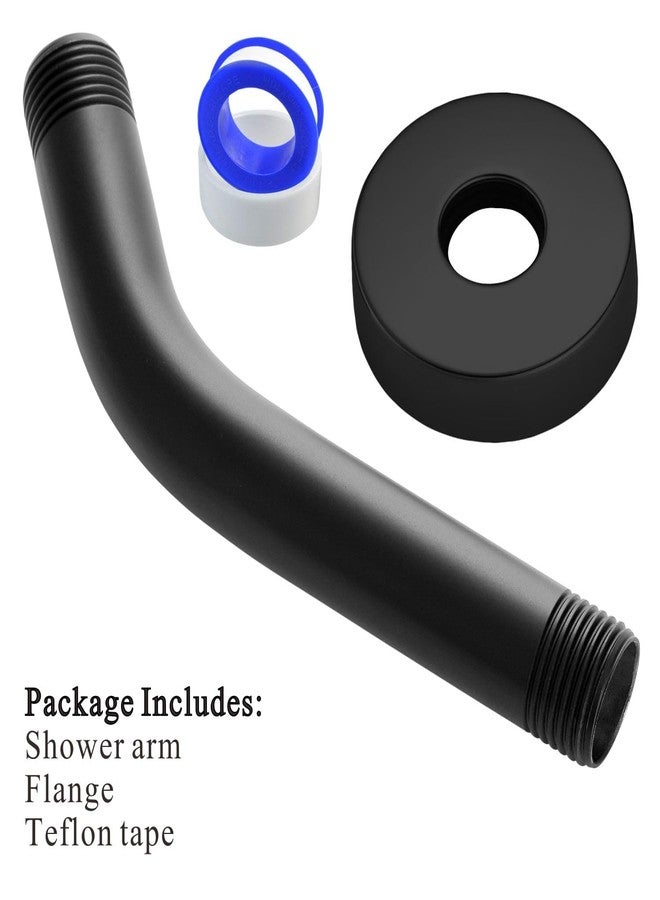 Voolan Shower Arm with Flange and Teflon Tape, Extension Shower Head Arm for Bathroom Fixed Shower Head, Solid Stainless Steel, Wall Mounted (6 Inch,Black) - Image 5