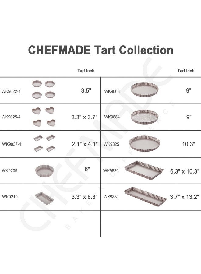 CHEFMADE 9.5-Inch Round Tart Pan with Removable Loose Bottom, Non-Stick Carbon Steel Quiche Pan for Oven Baking (Champagne Gold) - Image 4