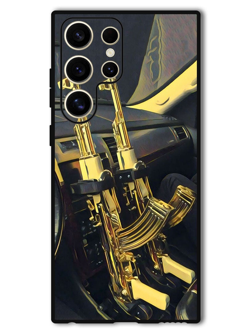 Theodor Protective Case Anti Scratch Shock Proof Bumper Cover For Samsung Galaxy S24 Ultra AK 47 Guns - Image 1