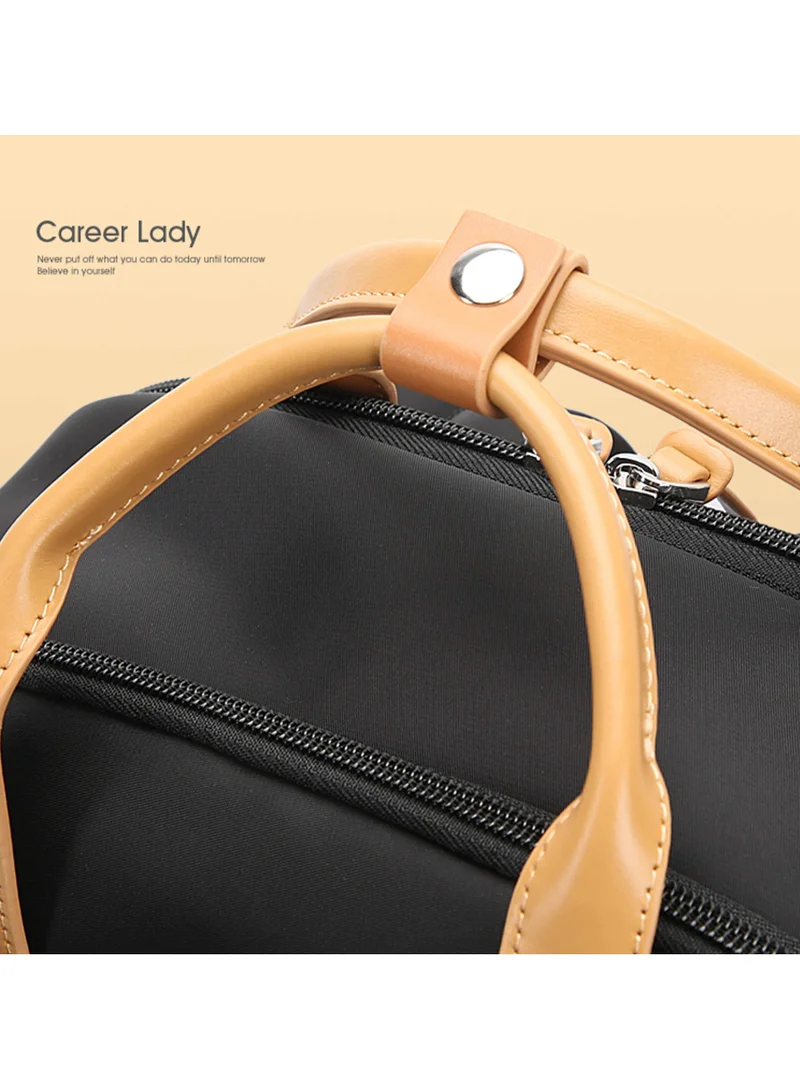 Bopai  Premium Durable Lightweight Ladies Laptop Backpack Water Resistant Synthetic Leather Daypack for Casual/Office/School/College, BO-LB861, Black for Women | Best Price UAE