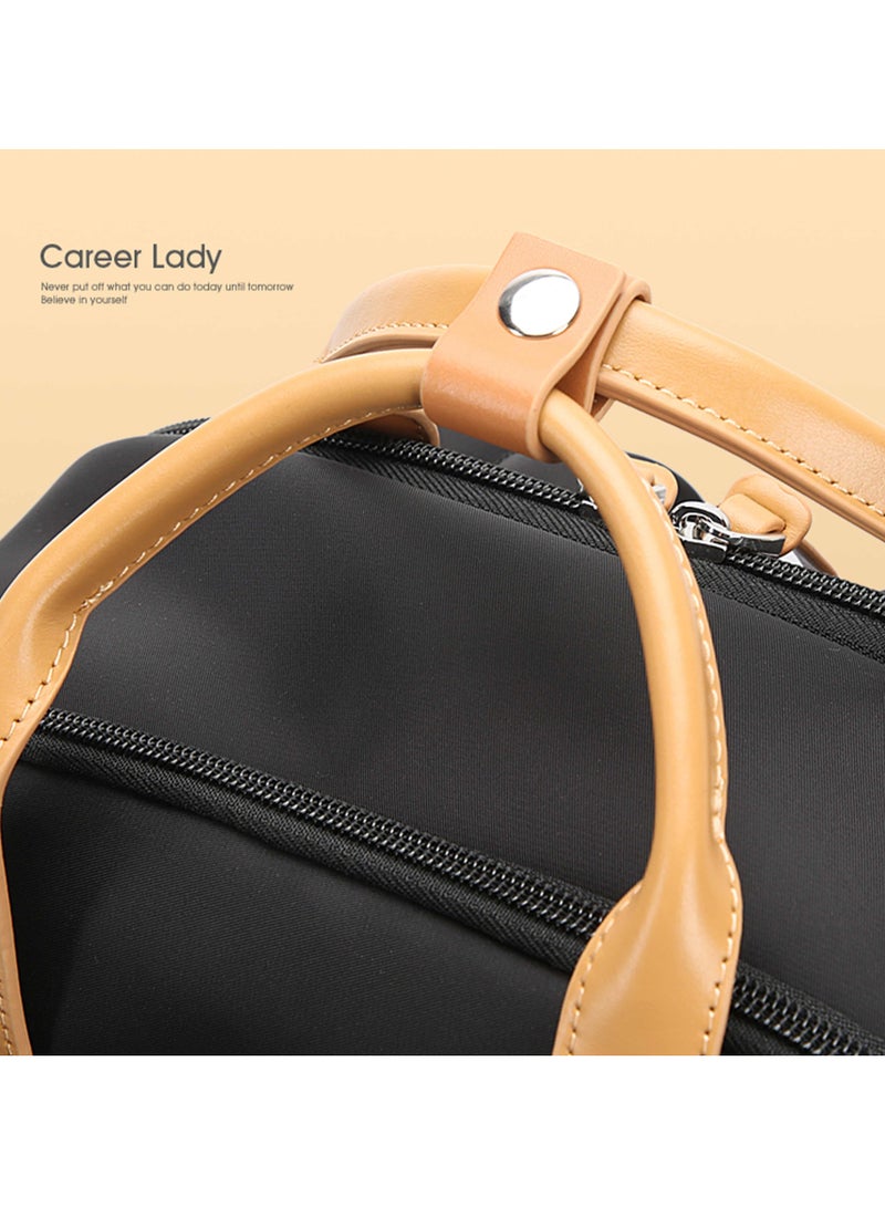 Bopai Premium Durable Lightweight Ladies Laptop Backpack Water Resistant Synthetic Leather Daypack for Casual/ Office/ School/ College, BO-LB861, Black - Image 5