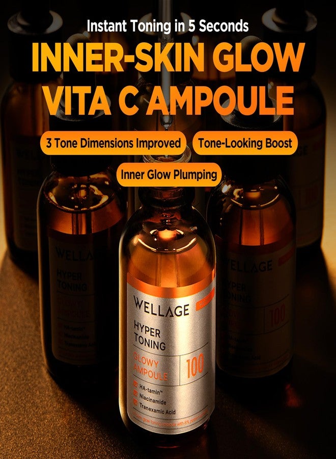 ويليدج أمبولات ويلاج هايبر تونينغ غلوي للوجه، عناية كورية بالبشرة، جلوتاثيون، فيتامين سي، تصحيح البقع، عيوب البشرة، ندبات حب الشباب، توحيد لون البشرة، 1.01 أونصة سائلة - Image 2